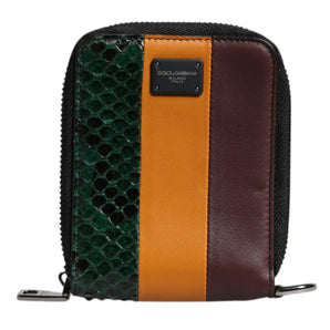 Cartera portatarjetas plegable DG de piel exótica multicolor de Dolce &amp; Gabbana