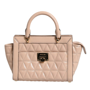 Michael Kors Bandolera VIVIANNE con logo de cuero acolchado color melocotón