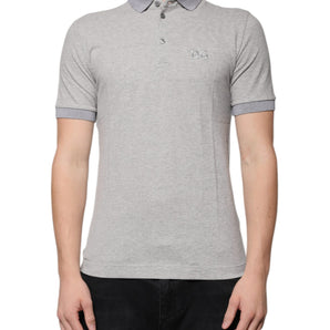 Dolce &amp; Gabbana Gray Collared Short Sleeves Men Polo T-shirt