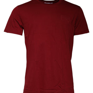 Dolce &amp; Gabbana Maroon Logo Crew Neck Short Sleeves T-shirt
