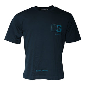 Dolce &amp; Gabbana Blue Logo Crew Neck Short Sleeves T-shirt