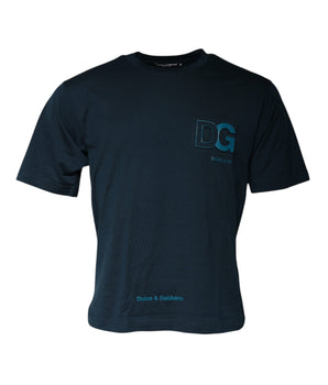 Dolce &amp; Gabbana Blue Logo Crew Neck Short Sleeves T-shirt