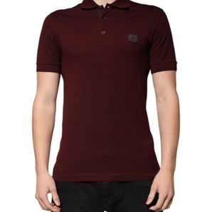 Dolce &amp; Gabbana Maroon Collared Short Sleeves Polo T-shirt