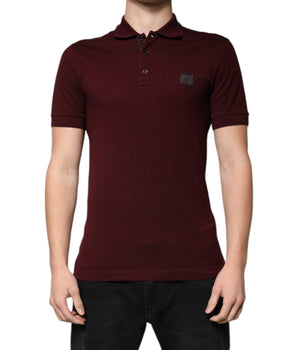 Dolce &amp; Gabbana Maroon Collared Short Sleeves Polo T-shirt