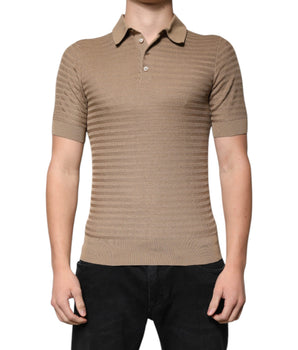 Dolce &amp; Gabbana Brown Collared Short Sleeves Polo T-shirt