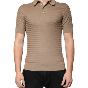Dolce &amp; Gabbana Brown Collared Short Sleeves Polo T-shirt