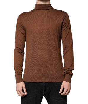 Dolce &amp; Gabbana Brown Cashmere Turtleneck Pullover Sweater