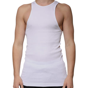 Dolce &amp; Gabbana White Cotton Sleeveless Round Neck Tank T-shirt