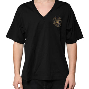 Dolce &amp; Gabbana Black Cotton Logo Vneck Short Sleeve T-shirt