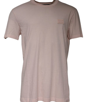 Dolce & Gabbana Beige Logo Crew Neck Short Sleeves T-shirt