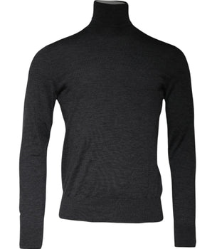 Dolce &amp; Gabbana Gray Wool Knit Turtleneck Pullover Sweater