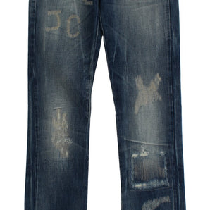 Cavalli Elegant Flare Fit Blue Denim Jeans