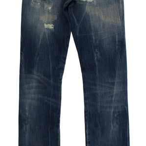 Cavalli Elegant Flare Fit Blue Denim Jeans