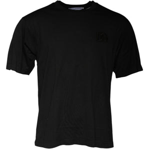 Dolce &amp; Gabbana Black Cotton Crew Neck Short Sleeves T-shirt