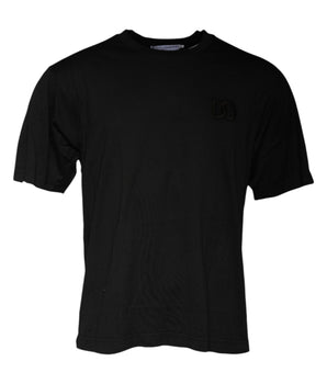 Dolce &amp; Gabbana Black Cotton Crew Neck Short Sleeves T-shirt