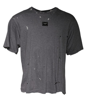 Dolce &amp; Gabbana Gray Logo Crew Neck Short Sleeves T-shirt