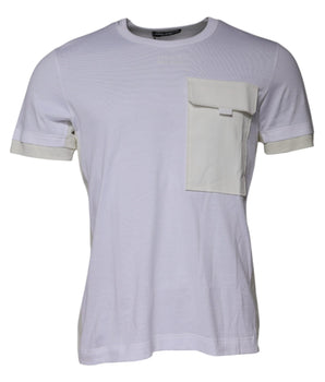 Dolce &amp; Gabbana White Cotton Crew Neck Short Sleeves T-shirt