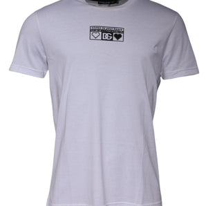 Dolce &amp; Gabbana Camiseta blanca con cuello redondo y estampado de logo