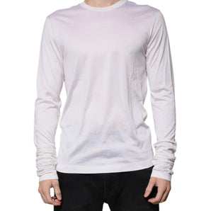 Suéter de cuello redondo de seda blanca para hombre de Dolce &amp; Gabbana