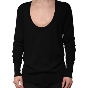 Suéter de cuello redondo de lana negra de Dolce &amp; Gabbana