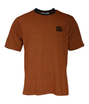 Dolce &amp; Gabbana Brown DG Logo Polyester Crew Neck T-shirt