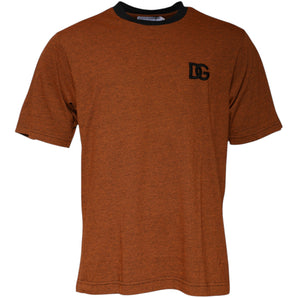 Dolce &amp; Gabbana Brown DG Logo Polyester Crew Neck T-shirt