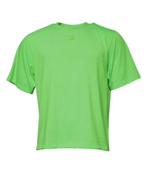 Dolce &amp; Gabbana Green Logo Polyester Crew Neck T-shirt