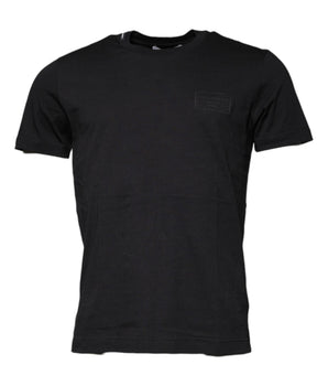 Dolce &amp; Gabbana Black Cotton Crew Neck Short Sleeves T-shirt