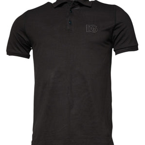 Dolce &amp; Gabbana Dark Gray Collared Short Sleeves Polo T-shirt