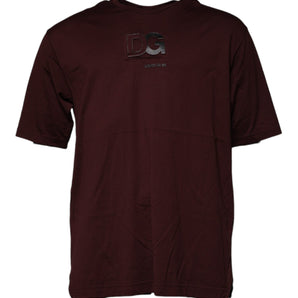 Dolce &amp; Gabbana Brown Logo Print Cotton Crew Neck T-shirt