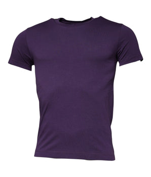 Dolce &amp; Gabbana Violet Cotton Crew Neck Short Sleeve T-shirt