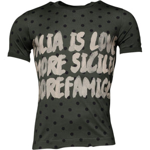Dolce &amp; Gabbana Gray Sicilia Cotton Crew Neck T-shirt