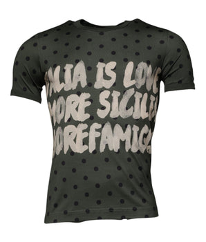 Dolce &amp; Gabbana Gray Sicilia Cotton Crew Neck T-shirt