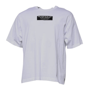 Dolce &amp; Gabbana White Logo Print Cotton Crew Neck T-shirt