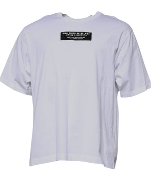 Dolce &amp; Gabbana Camiseta blanca con cuello redondo y estampado de logo