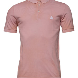 Dolce &amp; Gabbana Pink Crown Collared Short Sleeve Polo T-shirt