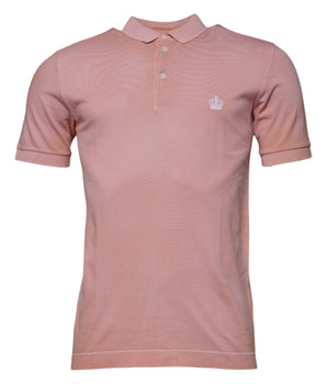 Dolce &amp; Gabbana Pink Crown Collared Short Sleeve Polo T-shirt