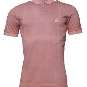 Dolce &amp; Gabbana Pink Crown Collared Short Sleeve Polo T-shirt