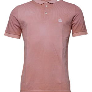Dolce &amp; Gabbana Pink Crown Collared Short Sleeve Polo T-shirt