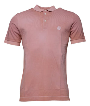 Dolce &amp; Gabbana Pink Crown Collared Short Sleeve Polo T-shirt