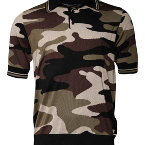 Dolce &amp; Gabbana Multicolor Camouflage Collared Polo T-shirt