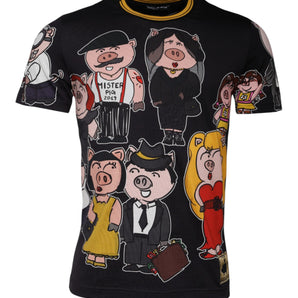 Dolce &amp; Gabbana Black 2019 Year Of The Pig Crew Neck T-shirt