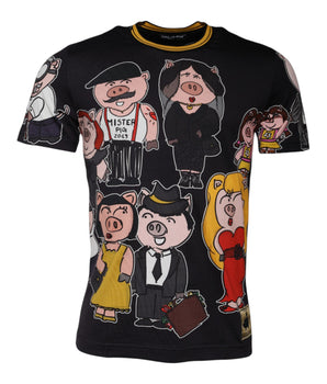 Dolce &amp; Gabbana Black 2019 Year Of The Pig Crew Neck T-shirt