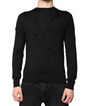 Dolce &amp; Gabbana Black Cashmere Button Down Cardigan Sweater