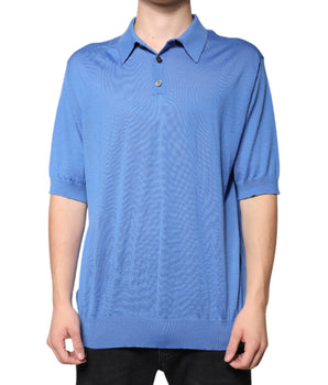 Dolce &amp; Gabbana Blue Collared Short Sleeves Polo T-shirt