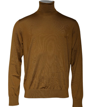 Dolce &amp; Gabbana Brown Cashmere Turtleneck Pullover Sweater