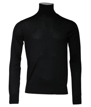 Dolce &amp; Gabbana Black Cashmere Turtleneck Pullover Sweater