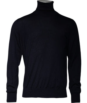 Dolce &amp; Gabbana Blue Cashmere Turtleneck Pullover Sweater