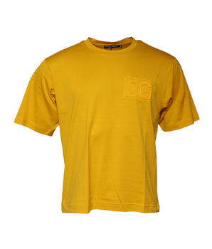 Dolce &amp; Gabbana Dark Yellow Logo Crew Neck Short Sleeves T-shirt