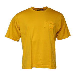 Dolce &amp; Gabbana Dark Yellow Logo Crew Neck Short Sleeves T-shirt